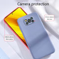Biruiqu For Xiaomi Pocophone X3 NFC Xiaomi Poco X3 Pro Case Liquid Silicone Soft Gel Rubber Shockproof Cover. 