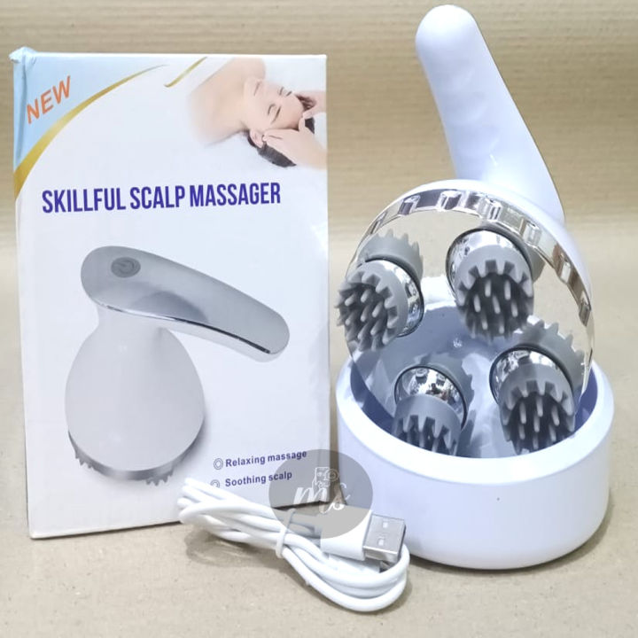 High Quality Chargeable Hair Scalp Massager- Head Massager with Kneading 84 Massage Nodes, Handheld Portable Head Scratcher Massager for Hair Growth, Deep Clean and Stress Relax