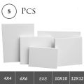 Mix Canvas Pack of 5 4by4+ 6by6+ 8by8+ 10by10+ 12by12 Canvas For Painting Canvas Boards Canvas Panels 100% Small Cotton Stretched Canvas Boards for Painting.. 