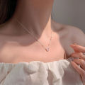 [ New ] Shunyuan Pink Love Pearl Necklace Women's Versatile Simple Sweater Chain Sweet Necklace Accessories. 