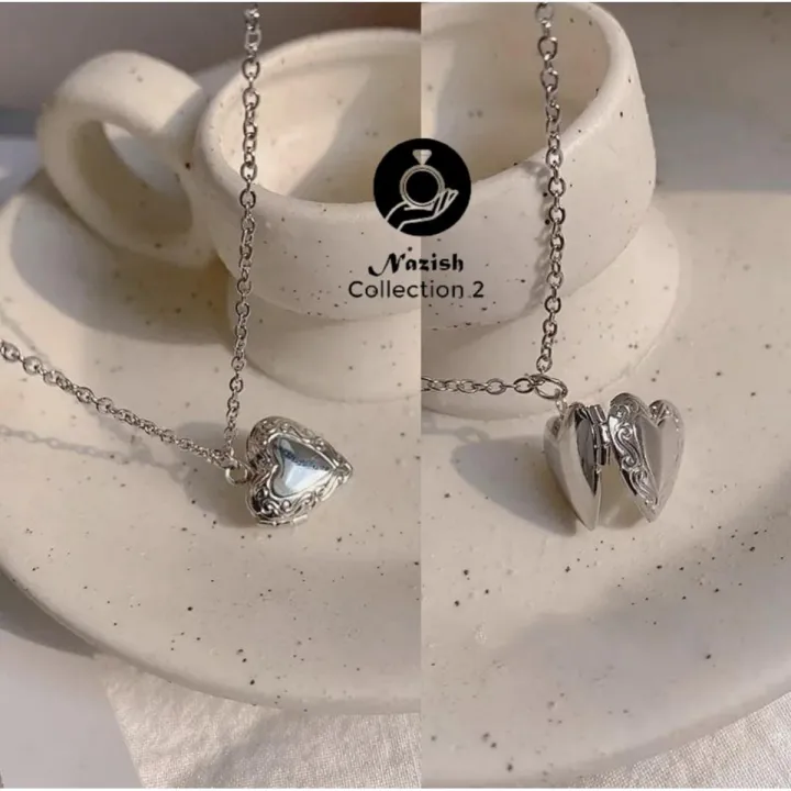 Heart Photo Locket Necklace - Set of 2 Photo Locket Necklace - Couple Personalized