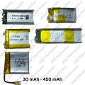 3.7V 30 mAh / 40 mAh / 50 mAh / 55 mAh / 85 mAh / 95 mAh / 100mAh / 180 mAh / 260 mAh / 300 mAh / 350 mAh / 380mAh / 400 mAh / 440 mAh / 450 mAh Lithium Ion Batteries For Earbuds, Ear dots, Earbuds Case DIY Projects etc - HAC Electronics. 