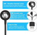 Sunset Projection Lamp 7 Colors Changing Rainbow Sun Halo Led Atmosphere Mini Sunset Lamp Night Light USB Powered Table Lamp For Photoshoot Live Video Home & Room Decoration Birthday Dance Party Etc R13 Colorful USB Sun set Light. 