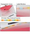 TRANBO Plastic Expanding Bag File Folder with 13 Section Pockets, FC Size, Pink. 