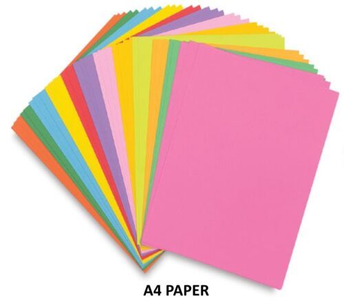 100 A4 PAPER SHEETS - 80GM COLOURED PRINTER COPIER CRAFT PAPER -SELECT A COLOUR