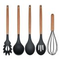 12 Pcs Silicone Cooking Utensils Kitchen Utensil Set - Heat Resistant Non-Toxic BPA Free Spatula Set with Turner Tongs,Spoon,Brush,Whisk-Wooden Handles Kitchen Gadgets Tools Set for Nonstick Cookware Spoon Set Silicon. 