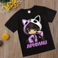 Aphmau T-shirt Kawaii Aphmau T-shirts Print Princess Children's Clothing Cartoon Anime Boys Girls Shirt cat print Summer Tops. 