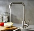 Stainless Steel Kitchen Sink Mixer Taps Hot&Cold Monobloc 360º Swivel Spout Single Lever. 