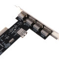 USB 2.0 4 Port 480Mbps High Speed VIA HUB PCI Controller Card Adapter PCI Cards. 