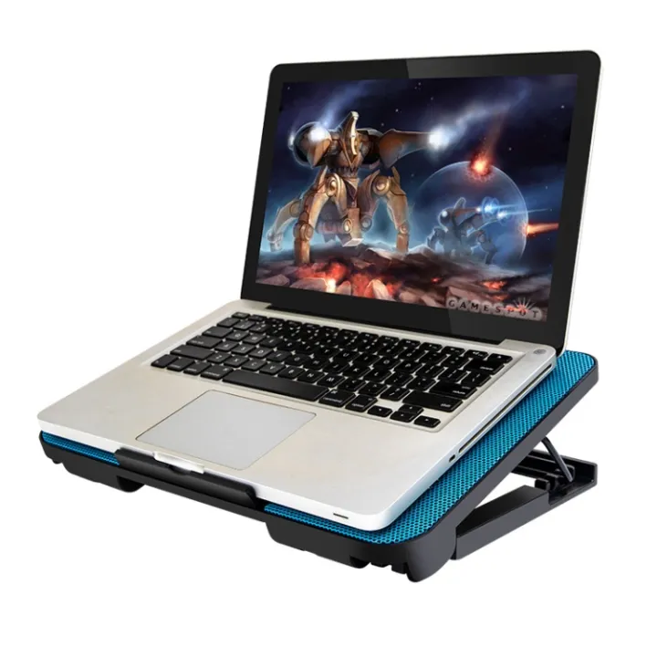 Laptop%20Cooling%20Pad%20Dual%20Fan%20With%20RGB%20Lights%20-%20Cooling%20Stand%208%20Fan%20With%207%20Gear%20To%20Adjust%20Height%20-%20For%20Upto%2020"%20Laptops%20-%20USB%20Powered%20Connection%20-%20Image%204