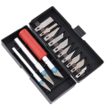 13pc Precision Craft Hobby Utility Knife Set- Sharp Scalpel Razor Knives Tool for Architecture Modeling, Scrapbooking, Felt&Wood&Leather Working- Stencil, Fine Point, Scoring, Chiseling Blades Equipped With a Full Spectrum Of Light-Duty, Medium-Duty, Heav. 