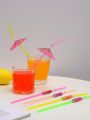 Disposable Straw - Umbrella Straws - Paper Umbrellas attached with Straw. 