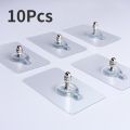 10pcs Strong Self Adhesive Punch Free Wall Hooks Nail Mounting Rack Screw Rod Seamless Screw Stickers Hang Kits. 