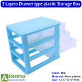 V500 3-Tier Drawer Plastic Storage, Stackable Storage Drawers, Mini Drawer Unit, Clear Plastic Desk Storage Box for Home Collection, Cosmetics, Office Supplies, Craft Storage By Electrica. 