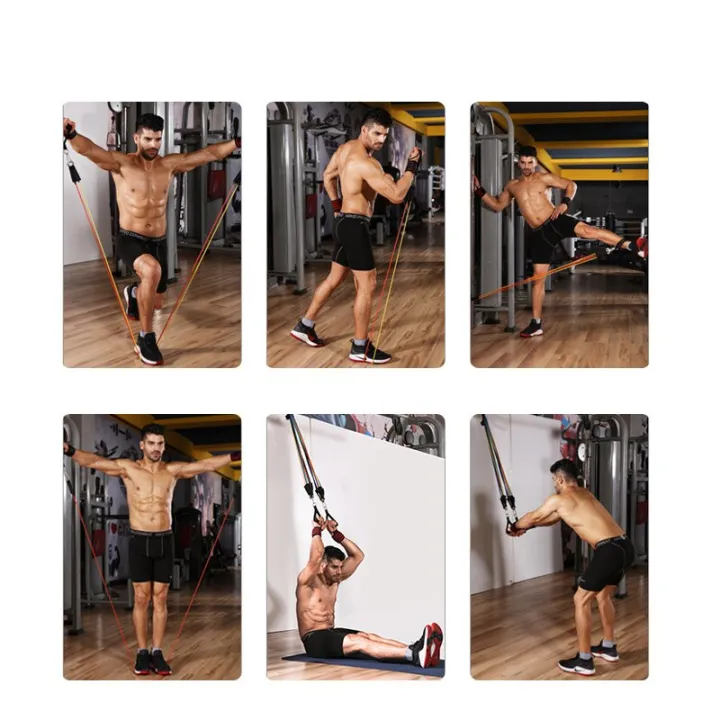 Pack%20Of%205%20Fitness%20Gum%20Equipment%20Workout%20Elastic%20Resistance%20Bands%20Training%20For%20Exercise%20Pull%20Rope%20-%20Image%203