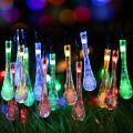 GDEALER Solar Outdoor String Lights 20ft 30 LED Water Drop Solar String Fairy Waterproof Lights Christmas Lights Solar Powered String lights for Garden, Patio, Yard, Home, Christmas Tree, Parties. 