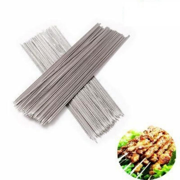 Sticks Bar B Q Grill Sticks Flat Bbq Tika Boti Stick Flat Stick Chicken Tikka Stick Coal Stick Skewers Flat Metal Skewers BBQ Sticks 18 Inch Barbecue Skewers Flat Metal Skewers
