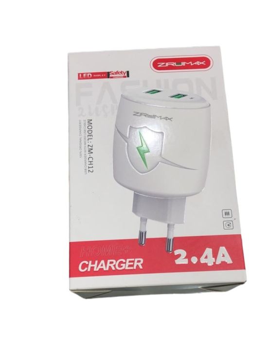 Zrumax  2.4 A Multiport Mobile Charger with Detachable Cable Charger Chargers