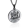 Freemason Necklace Gold Stainless Steel Free Mason Necklace Masonic Symbols Pendant Jewelry Men Hip Hop Freemasonry Male Gift. 