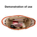 EverToner Insert Bag For POLENE Cyme M Mini Organizer Felt Makeup Linner Bag with Zipper Pocket. 