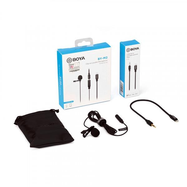 Clip On Latest Mic Boya M2 Lavalier Collar Microphone for 7 8 Pro Lighting Connector iOS 8.0 or Later