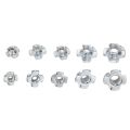 80Pcs M3 M4 M5 M6 M8 Zinc Plated 4 Claws T Nut Furniture Hardware Accessory Kit. 