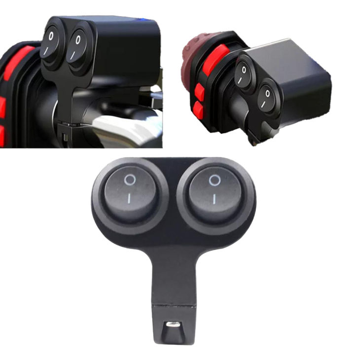22mm 12V Motorcycle Handlebar Control Dual Button On Off Switch Headlight Flasher Dual Switch 2 Choice For Handlebar Fog Light
