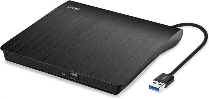 Cocopa External DVD Driver USB 3.0 DVD/CD Drive Portable Ultra Slim for Windows XP/Vista/7/8/10 3.5 x 2.6 x 0.3 inches Black A R2078