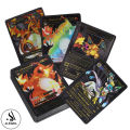 55 Pcs Pokemon Gold Foil Cards Anime Cartoon Pokemon English Version Tcg Card - 55 Pcs Pokemon Cards Box For Fans Rare Collection Card Child Toys Gifts - Golden Edition. 