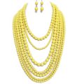 New Statement Seven Layers Beaded Necklace, Multi Strands Hand Making Necklace, Elena Wong Fashion Jewelry. 