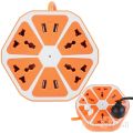 4 Way High Quality Extension Board multi plugs option With 4 USB Charging Ports. 