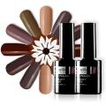 Beautilux Nail Gel Polish Brown Coffee Chocolate Color Collection Salon Nails Art Gels Varnish UV LED Winter Nail Lacquer 10ml. 