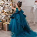 Baby Girl  Ball Gown Princess Bow  Party Dresses Baby Girls Dresses( Size 1 Yrs To 16 Yrs) ( Fabric Net And Silk ). 