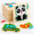 Wooden Puzzles for Toddlers for Early Educational Puzzles Designs Includes Animals and Transport 10 or 15 cm Thickness 3.5 mm. 