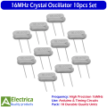 10Pcs 16MHz Crystal Oscillator Quartz Resonator High Precision Frequency Component for Arduino Microcontroller Electronic Circuit Timing Projects by Electrica. 
