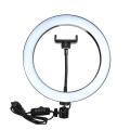 Ringlight 10" / 26cm Ring Light With Phone Holder & 3 Shades of Colours Only Ring light For Video Making Selfie Ring Light Photography Dimmable Makeup 26cm Ring Light Video Live with Phone Holder USB Plug (NO STAND). 