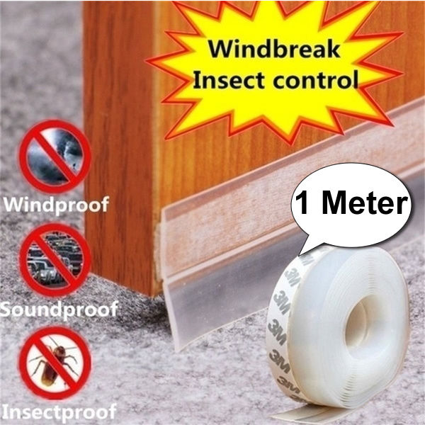 1M Door Bottom Sealing Strip Waterproof Dustproof Cold Wind Blocker 45mm Width