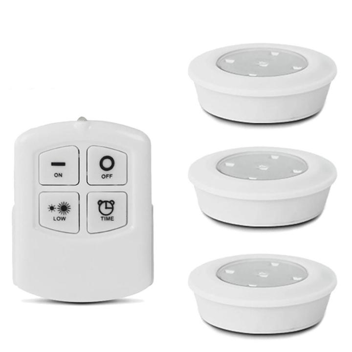 LED Under Cabinet Lights,Touch Light Wireless Puck Lights with Remote-Controlle,Timer and Brightness Control Cabinet Light
