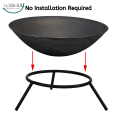 Wishly Iron Fire Pit Bowl - Outdoor 20 Inch Fireplace - Wood Burning Patio & Backyard Firepit - Small Round Portable Sturdy Stand. 