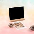 Mini Tabletop Chalkboard Sign with Wooden Base Stand, Food Signs Display Table Party Decor. 