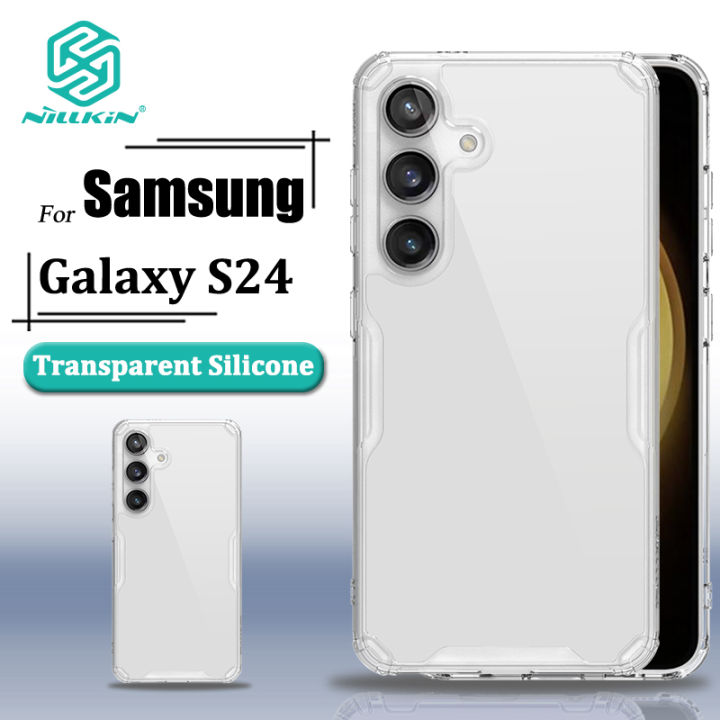 Nillkin Luxury Soft Silicone Case for Samsung Galaxy S24 Phone Cases Transparent TPU + PC Silicone Clear Back Cover