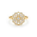 Stunning Clover Spinning Ring with Diamond Accents, Adjustable Size, Women's Fashion Jewelry. 