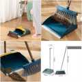 Broom with Dustpan Set for Home | Long Handle Dust Pan and Broom Combo for Indoor Outdoor Heavy Duty Broom Dustpan Set. 