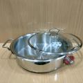 Alpha Stainless Steel Flat Karahi Fish Pot | Premium Cooking Karahi for Perfectly Cooked Fish and More. 