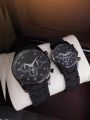 Pack of 2 Couple Pair Rubber Chain Watch | Pair Watches For Couples | Couple Watches | high quality | black Color. 
