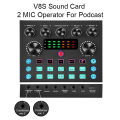 V8S V8  Sound Card with Bluetooth Professional Recording Mixer Audio Interface Studio Phantom Power PC Microphone for Live Stream. 