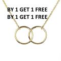 Golden/Silver Elegant Double Ring Necklace/Pendant/Chocker for Girls/Women. 