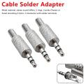 1PCS - 3.5mm TRS Nickle Plated Stereo Jack Plug Metal Body Connector. 