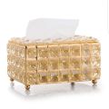 The Drawing Room-High Quality Rectangular Beaded Metal Tissue Box Paper Acrylic Tissue Box. 