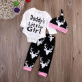 Romper And Pajama With Cap Daddy,s Little Girls printed For Baby Girls Full Sleeves Tee Top's Clothes Sets Dresses Outfit. 